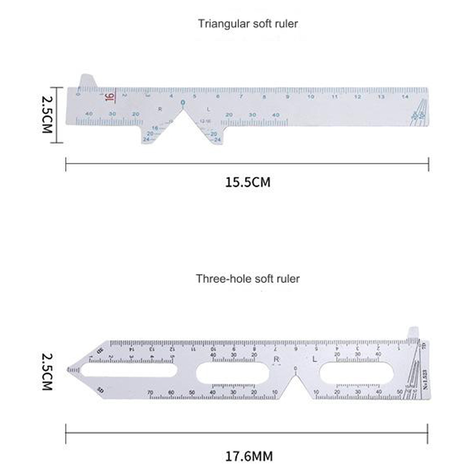 PD ruler for general eyewear measurement reference, alternate view