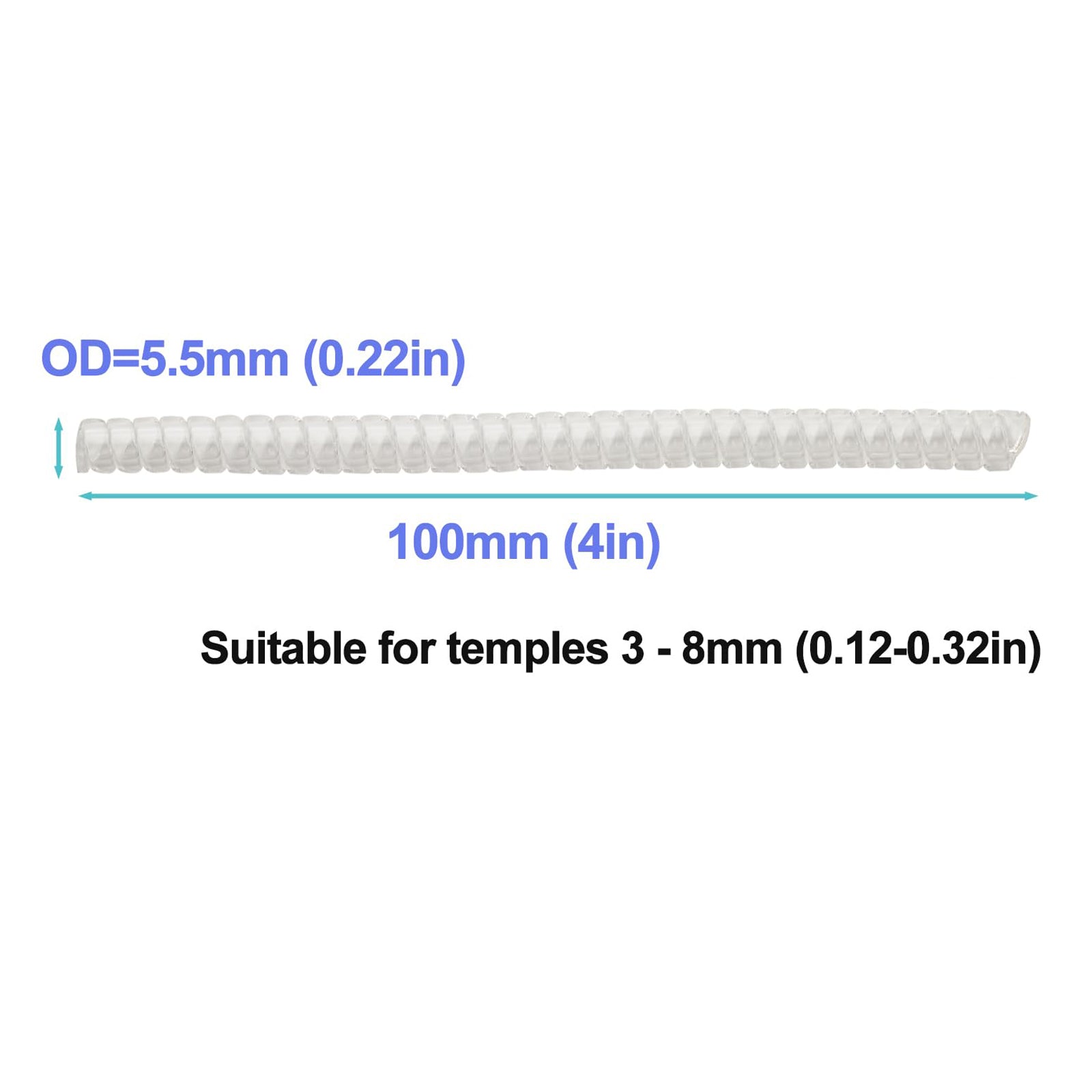 TPU spring-style eyeglass temple sleeves, alternate view