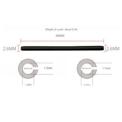 Soft silicone temple tip for thin metal eyewear, alternate view