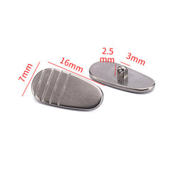 Titanium replacement nose pads, size and shape detail