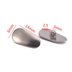 Titanium eyeglass nose pads, mounting hole detail