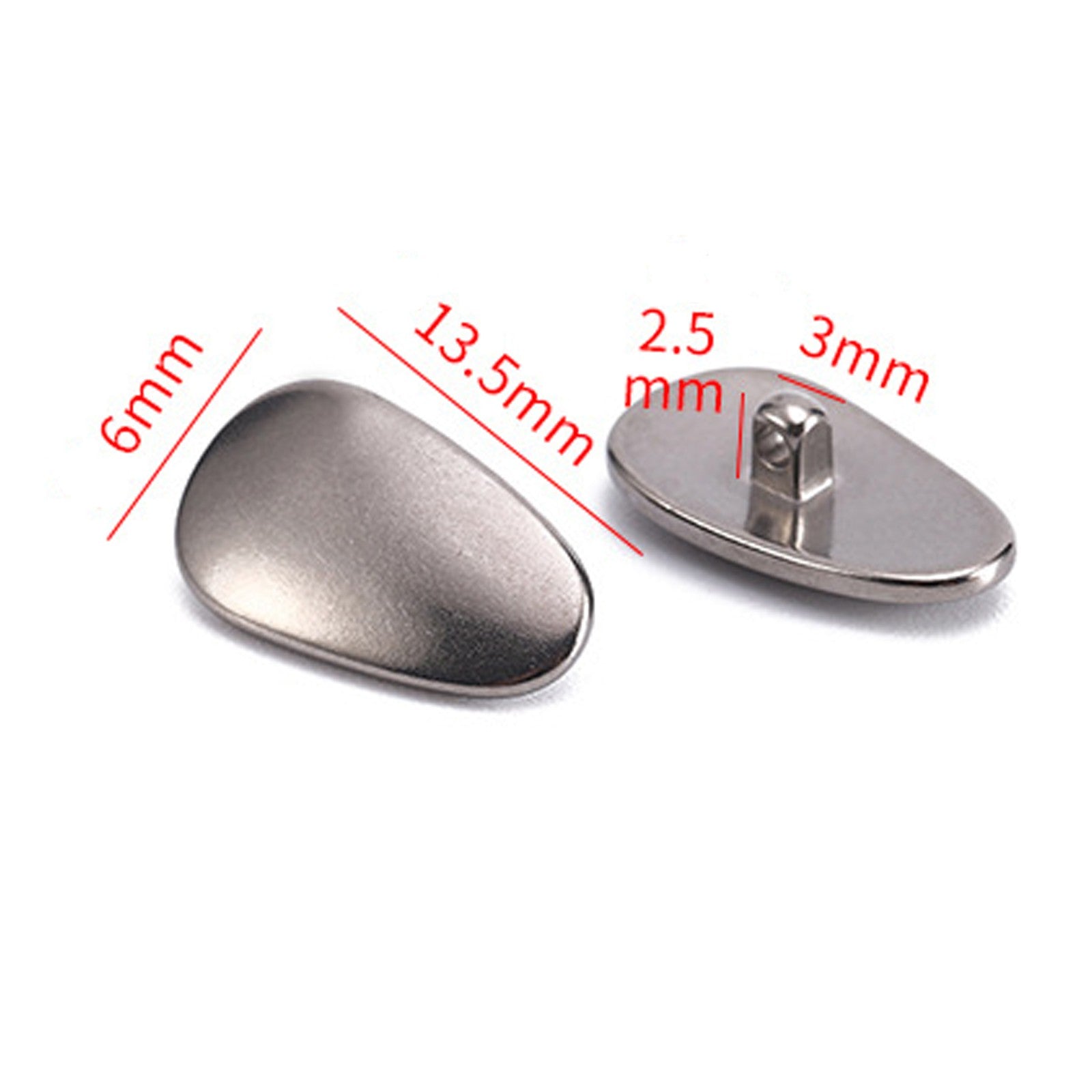 Titanium replacement nose pads, alternate shape detail