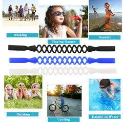 Kids silicone eyeglass retainer straps, product detail view