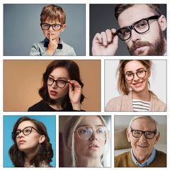 Black soft foam adhesive eyeglass nose pads, application detail