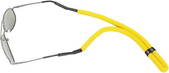 Adjustable foam eyeglass retainer connector and fit detail