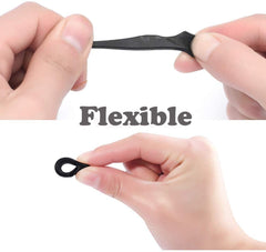 Upgraded mini silicone eyeglass ear hooks, fit and opening detail