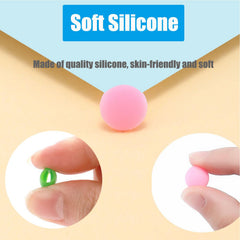 Silicone eyeglass temple tip grips, fit and opening detail