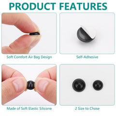 Round adhesive air-cushion nose pads, fit and application detail
