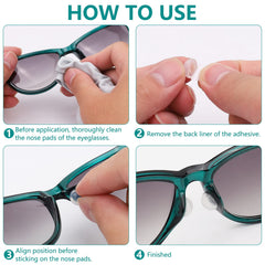 Round adhesive nose pads, air-cushion profile detail