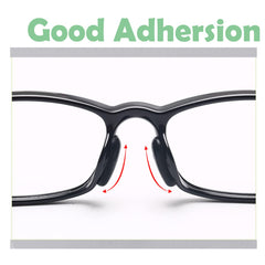 Water-drop adhesive silicone nose pads, side and shape detail