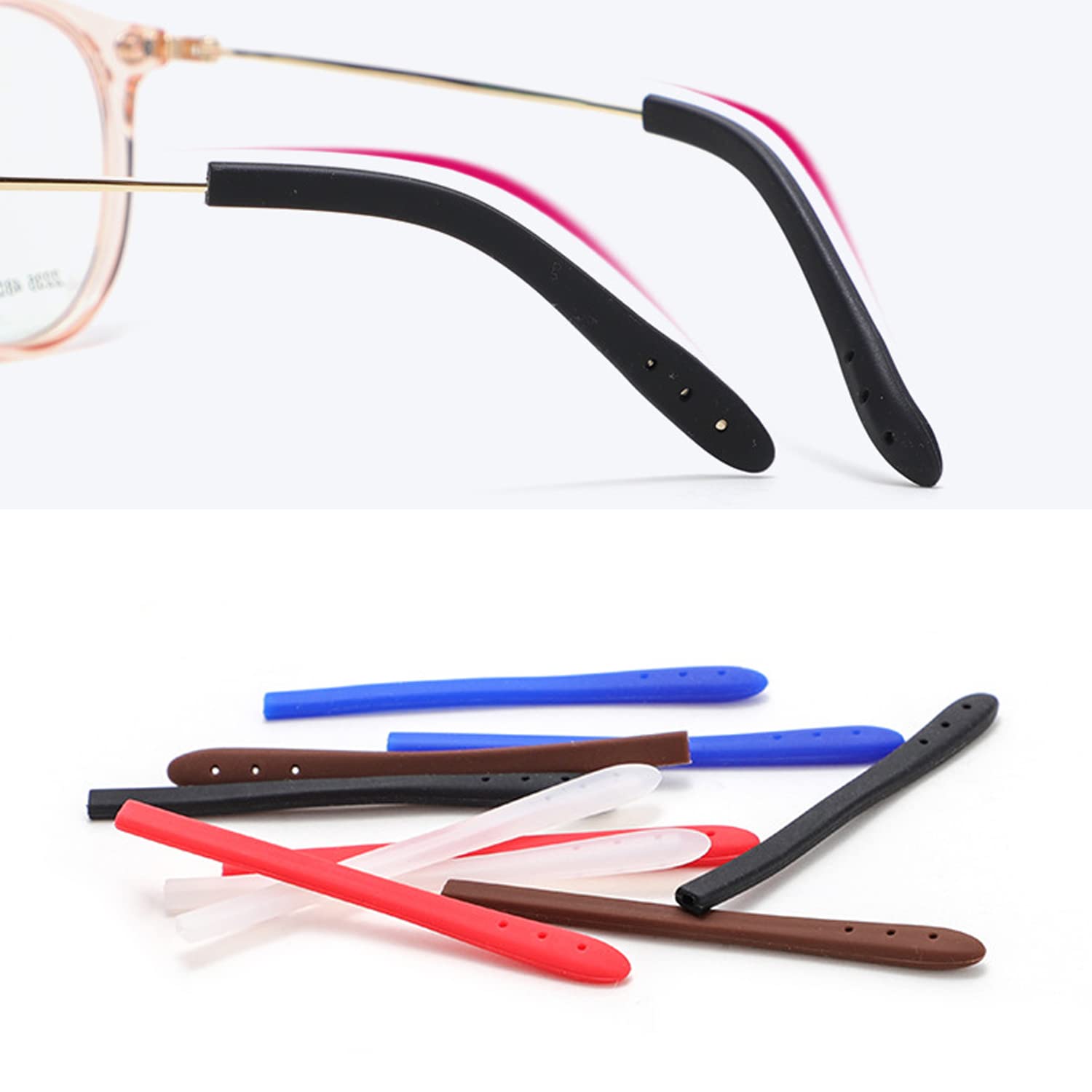 Soft silicone temple end tips, alternate color option