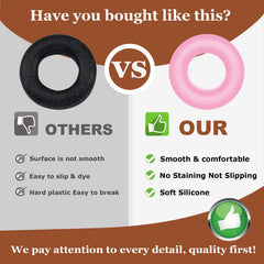 Mini silicone eyeglass ear grips, fit and opening detail