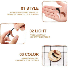 Soft silicone temple retainers for compatible glasses