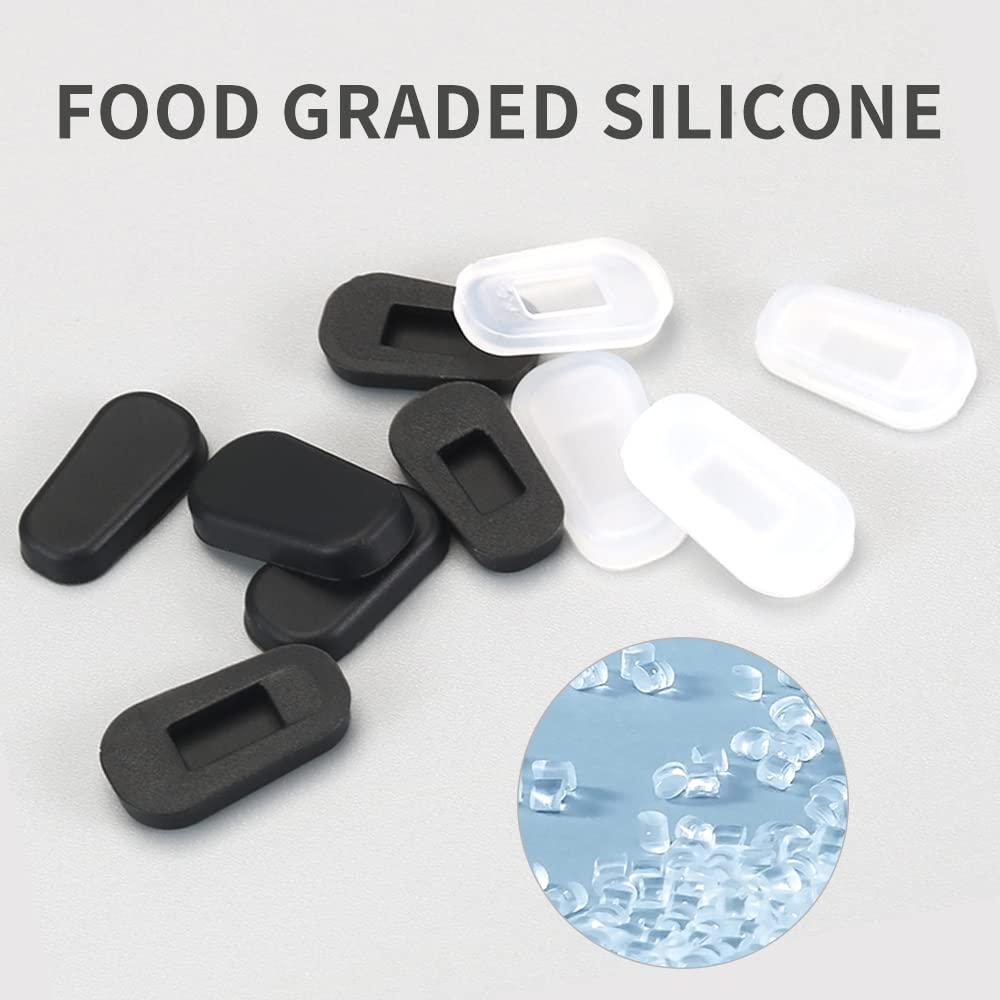 White silicone slip-on nose pad covers, 5-pack detail
