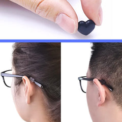 Heart-shaped eyeglass ear grip, alternate view