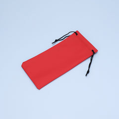 Microfiber drawstring eyeglass pouch, additional style option