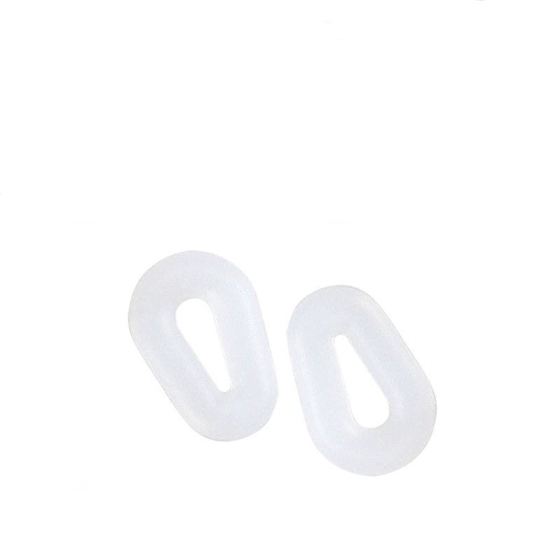 Silicone eyeglass ear cushions, shape and opening detail