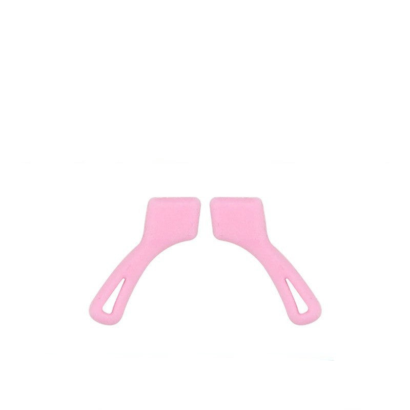 White curved silicone eyeglass ear hooks, 5-pack