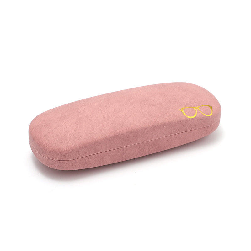 Fabric-covered eyeglass case for compatible glasses, alternate view