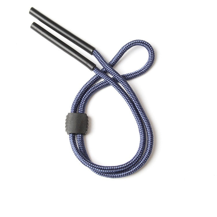 Braided eyeglass straps, adjustable buckle detail