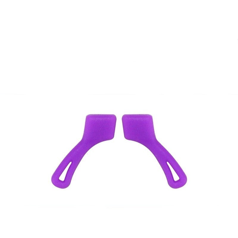 Yellow curved silicone eyeglass ear hooks, 5-pack