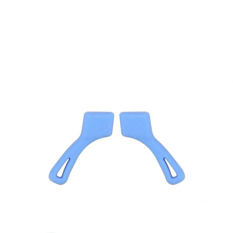 Light blue curved silicone eyeglass ear hooks, 5-pack