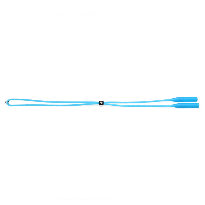 Adjustable silicone glasses straps, close-up fit view