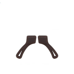 Brown curved silicone eyeglass ear hooks, 5-pack