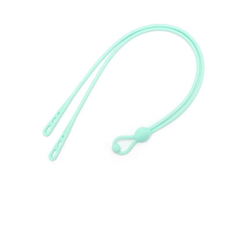 Silicone eyeglass straps for active use, connector detail