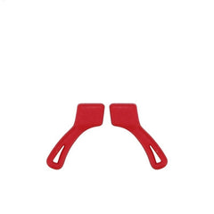 Red curved silicone eyeglass ear hooks, 5-pack