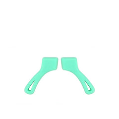 Green curved silicone eyeglass ear hooks, 5-pack