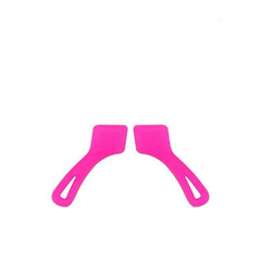 Rose red curved silicone eyeglass ear hooks, 5-pack