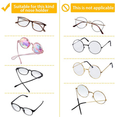 Butterfly silicone stick-on nose pads for eyeglasses, detail view