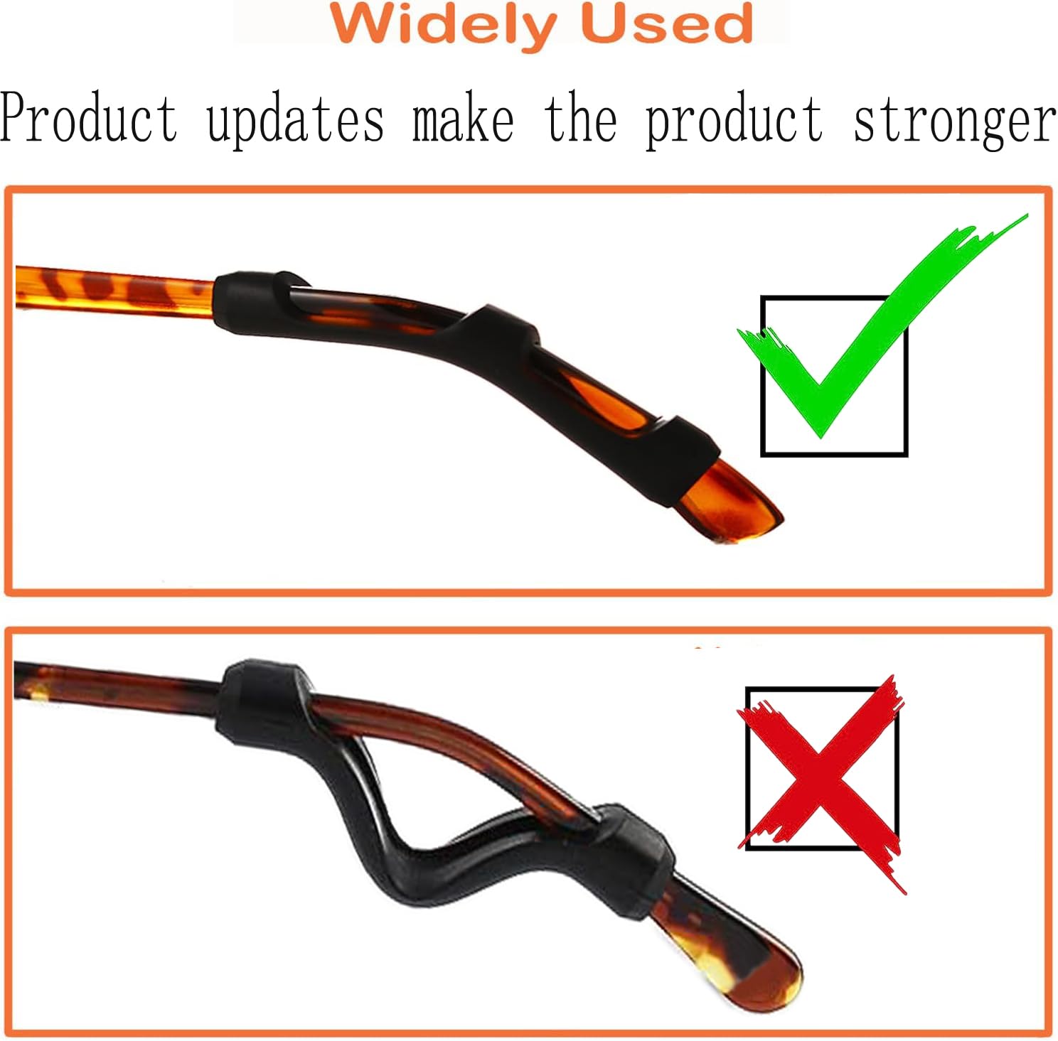 Silicone eyeglass ear cushions, alternate product view