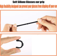 Soft silicone ear cushion for compatible eyeglass temple arms