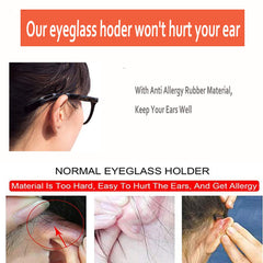 Soft silicone eyeglass ear cushions, fit detail