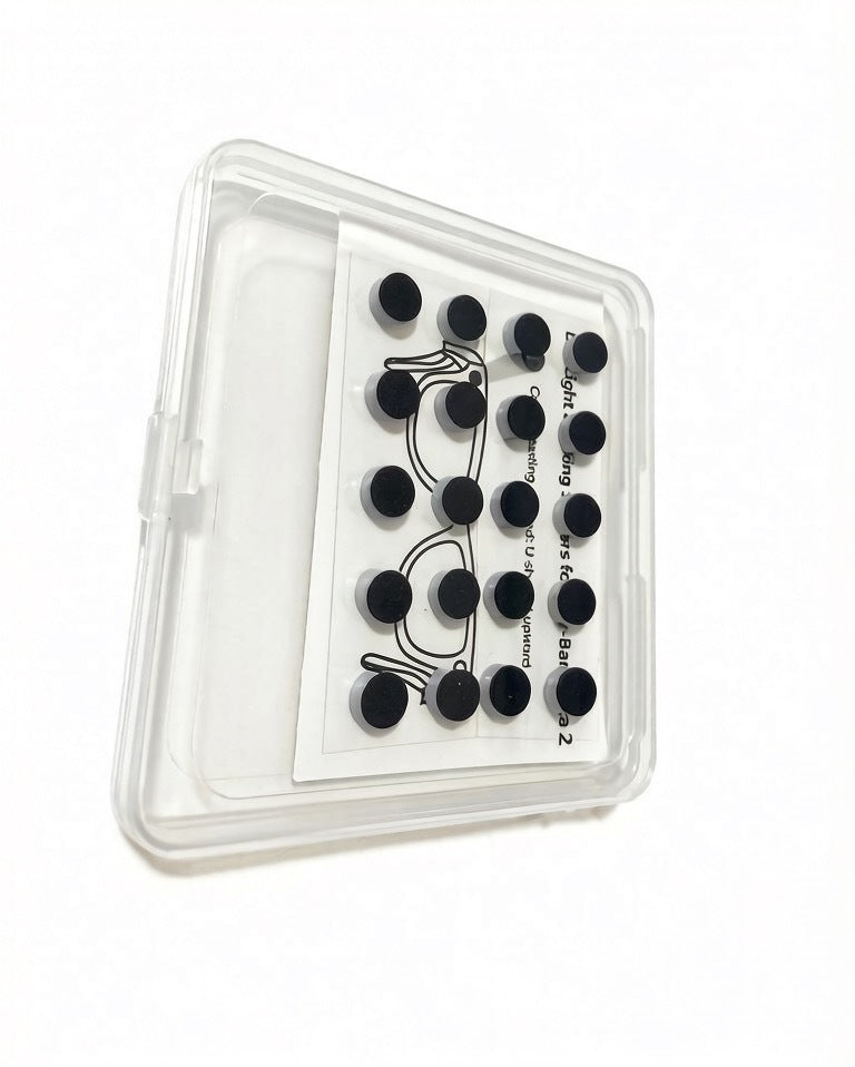 White-Base Cover Stickers — 20 pcs accessory package; glasses not included