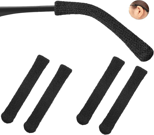Soft eyeglass temple sleeves for improving comfort behind the ears