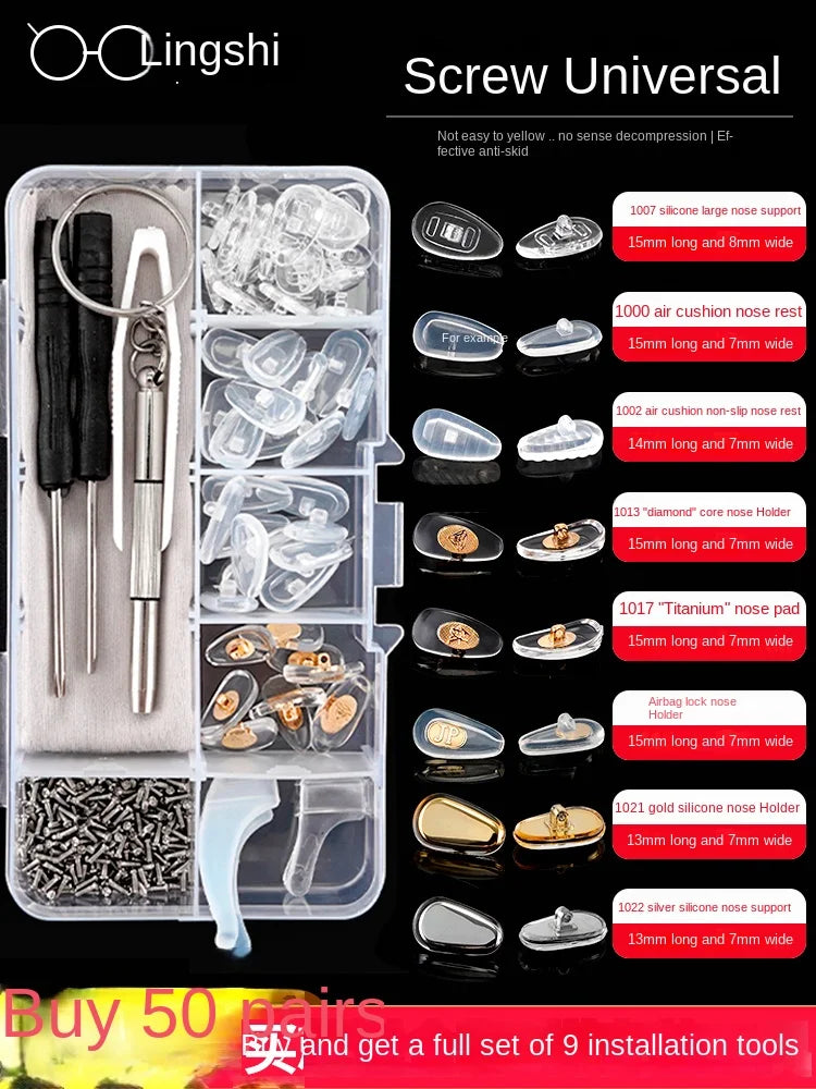 EBJDE eyeglass nose pad assortment for reducing pressure and improving fit