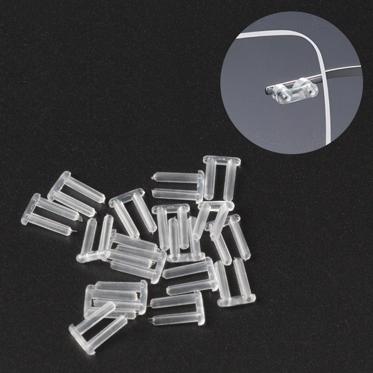 Rimless Frames Sleeves, 100pcs Eye Glasses Tool Clear Plastic Compression Sleeves for Rimless Glasses Fixing Accessories Tools