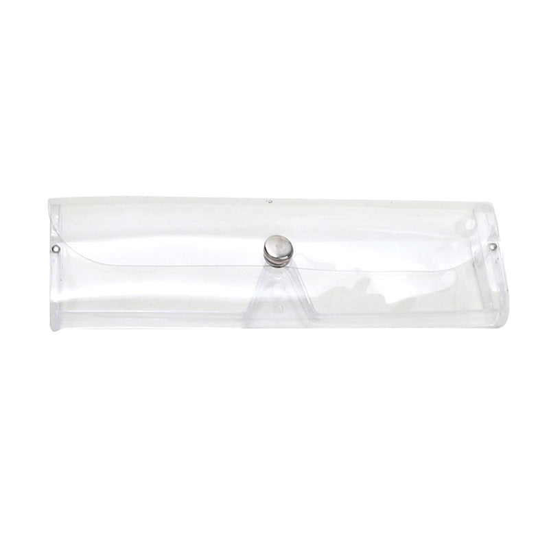 Transparent PVC Eye Glasses Case Hard Boxes Spectacle Cases, Clear Reading Glasses Cases, Snap-button Closure Holder