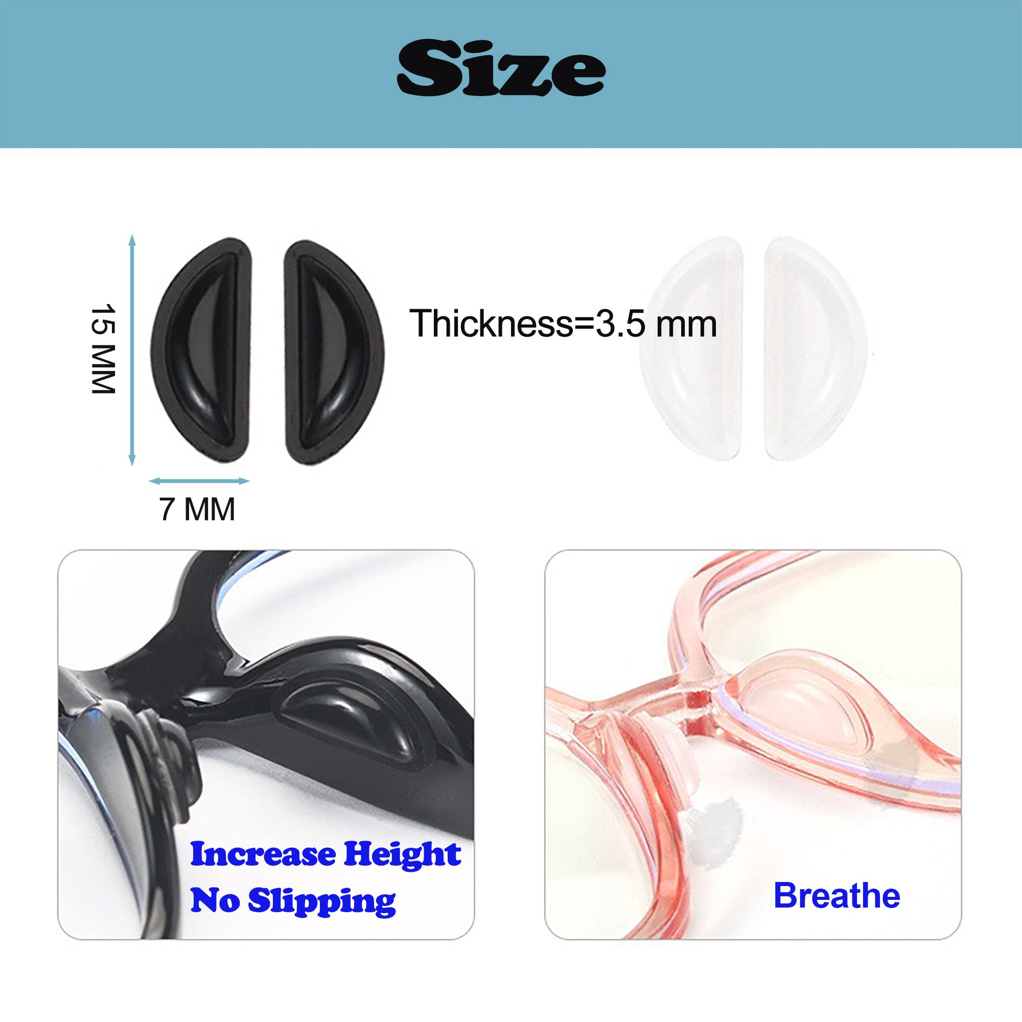 Eyeglass Nose Pads,Adhesive Anti Slip Glasses Nose Grips with Air Bag for Sunglasses Eyeglasses Reading Glasses