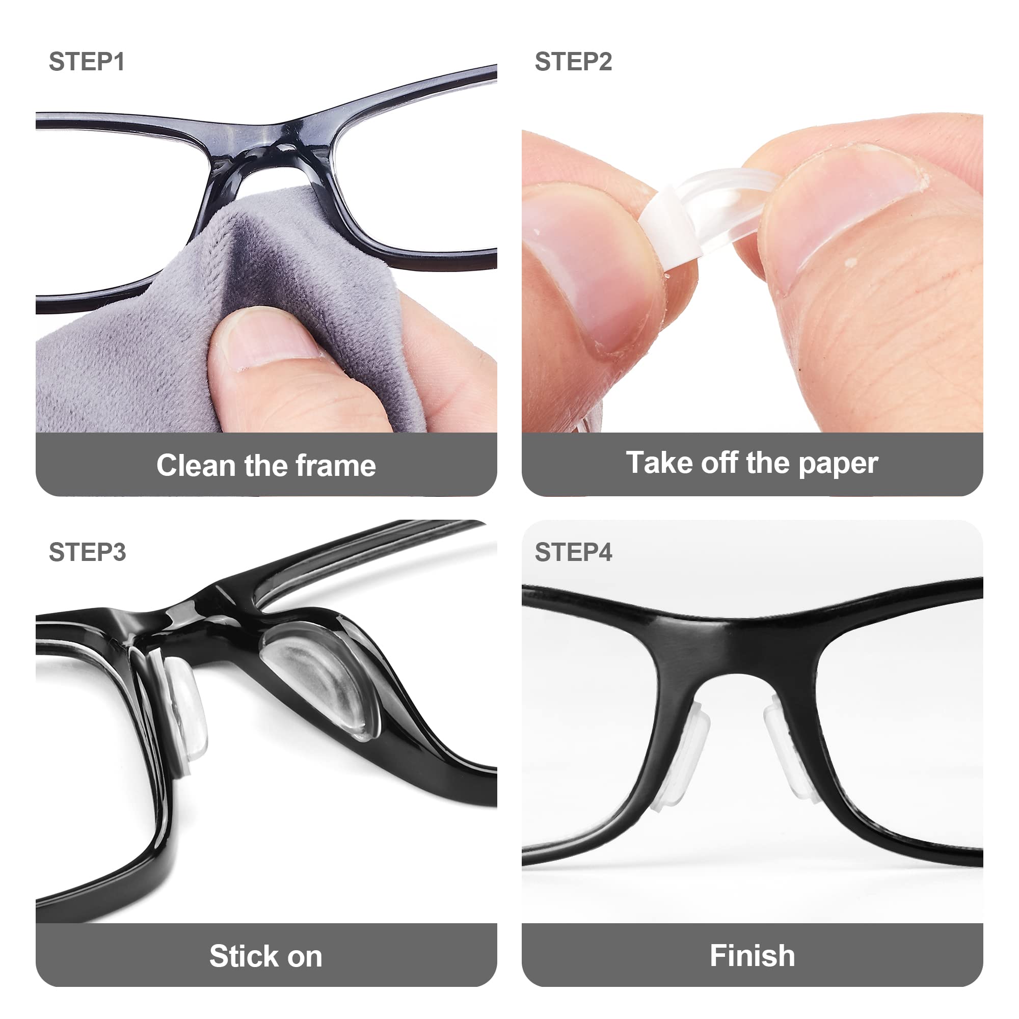 Eyeglass Nose Pads,Adhesive Anti Slip Glasses Nose Grips with Air Bag for Sunglasses Eyeglasses Reading Glasses