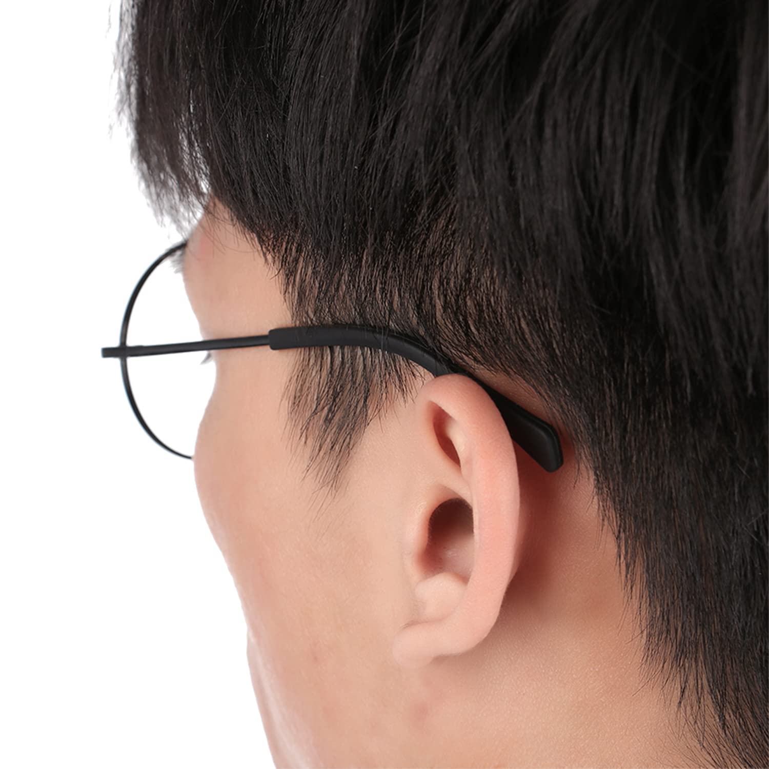 Anti-Slip Silicone Eyeglass End Tips Ear Sock Pieces Tube Eyewear Comfort Replacement Tips for Flat Thin Metal Eyeglass Legs