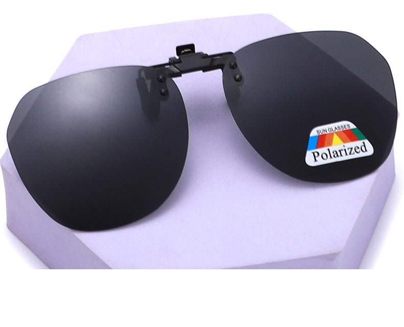 Polarized Unisex Clip on Flip up Sunglasses over Prescription and Reading Glasses Frames