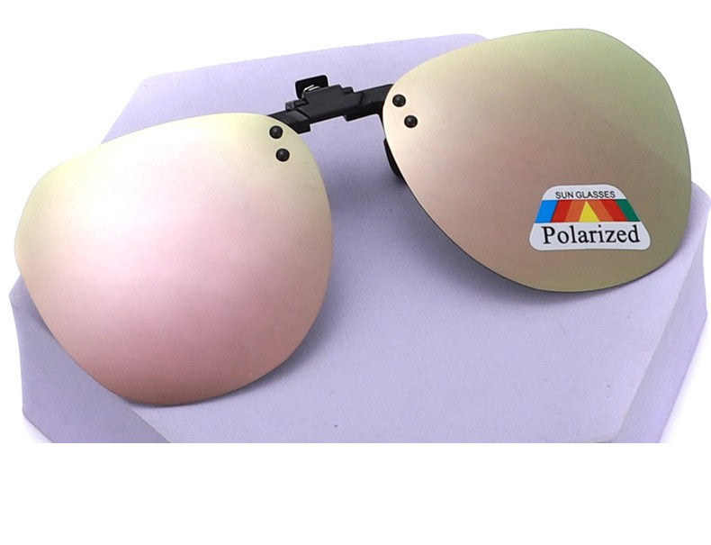 Polarized Unisex Clip on Flip up Sunglasses over Prescription and Reading Glasses Frames