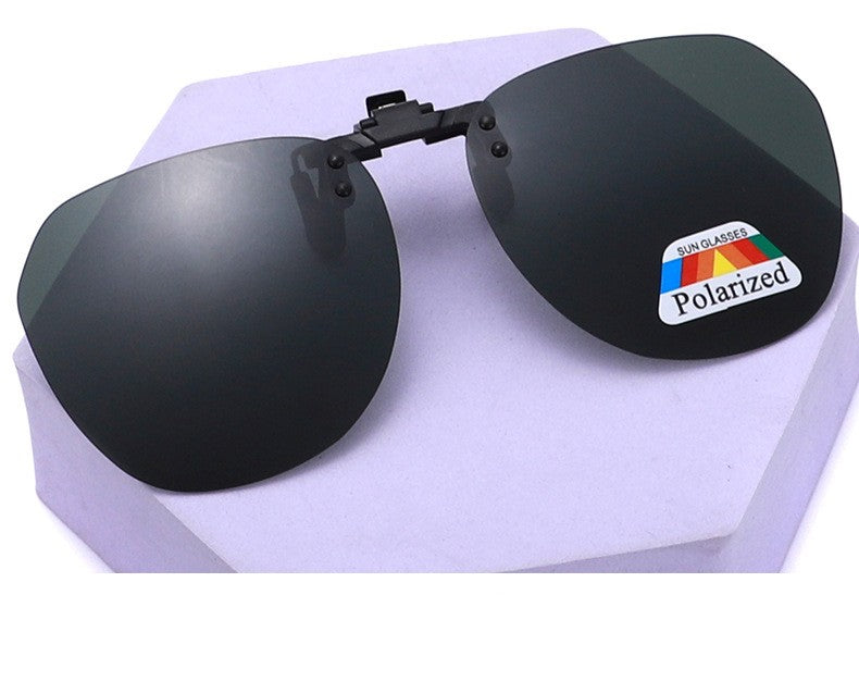 Polarized Unisex Clip on Flip up Sunglasses over Prescription and Reading Glasses Frames