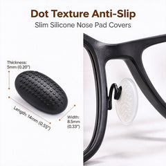 Silicone Eyeglass Nose Pad Covers 5 Pairs, Anti-Slip Glasses Nose Cushion Replacements, Soft Slip-On Nose Bridge Guards for Metal Frame Eyeglasses Sunglasses