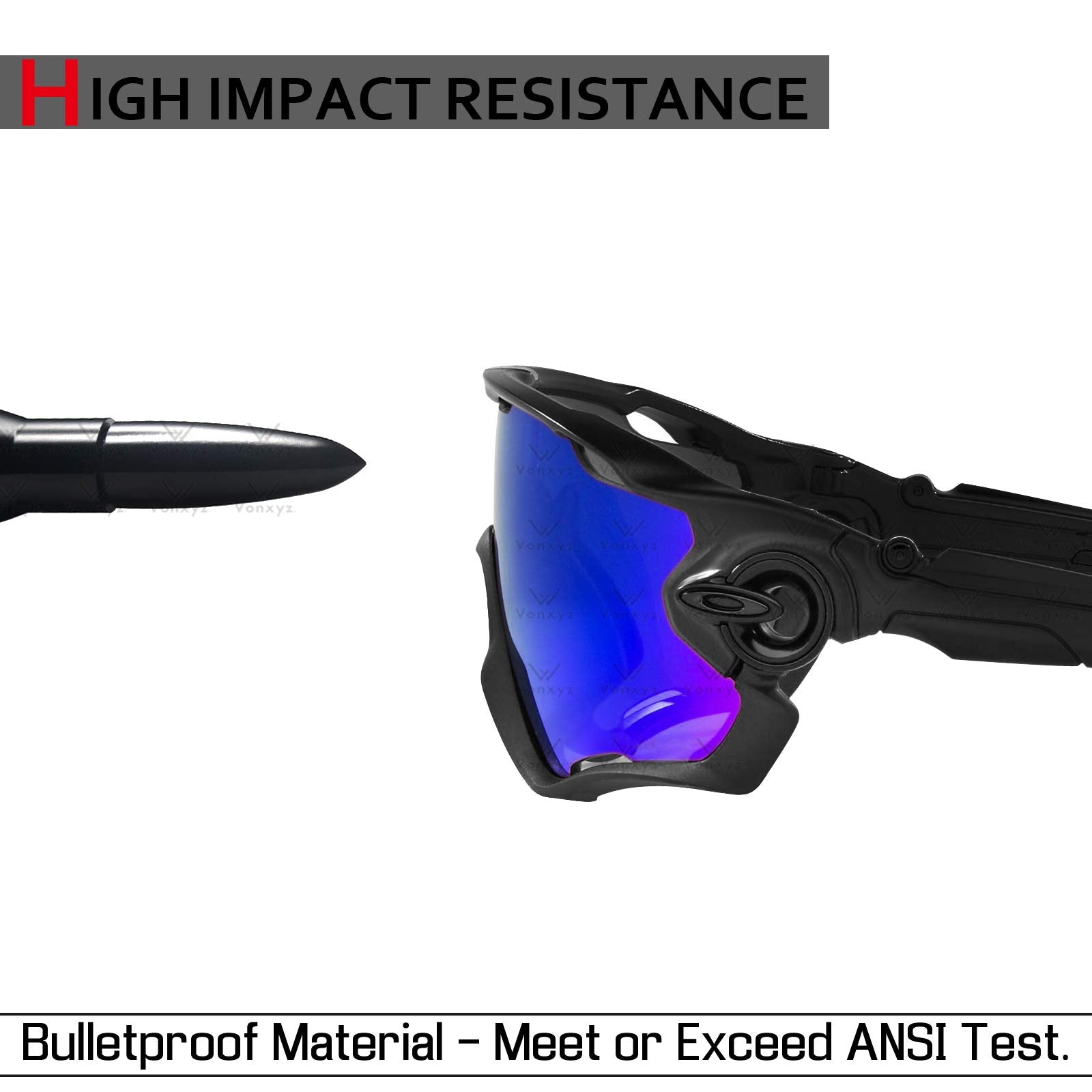 Men's Replacement Lenses for Oakley Half Jacket 2.0 XL OO9154 Sunglass - More Options