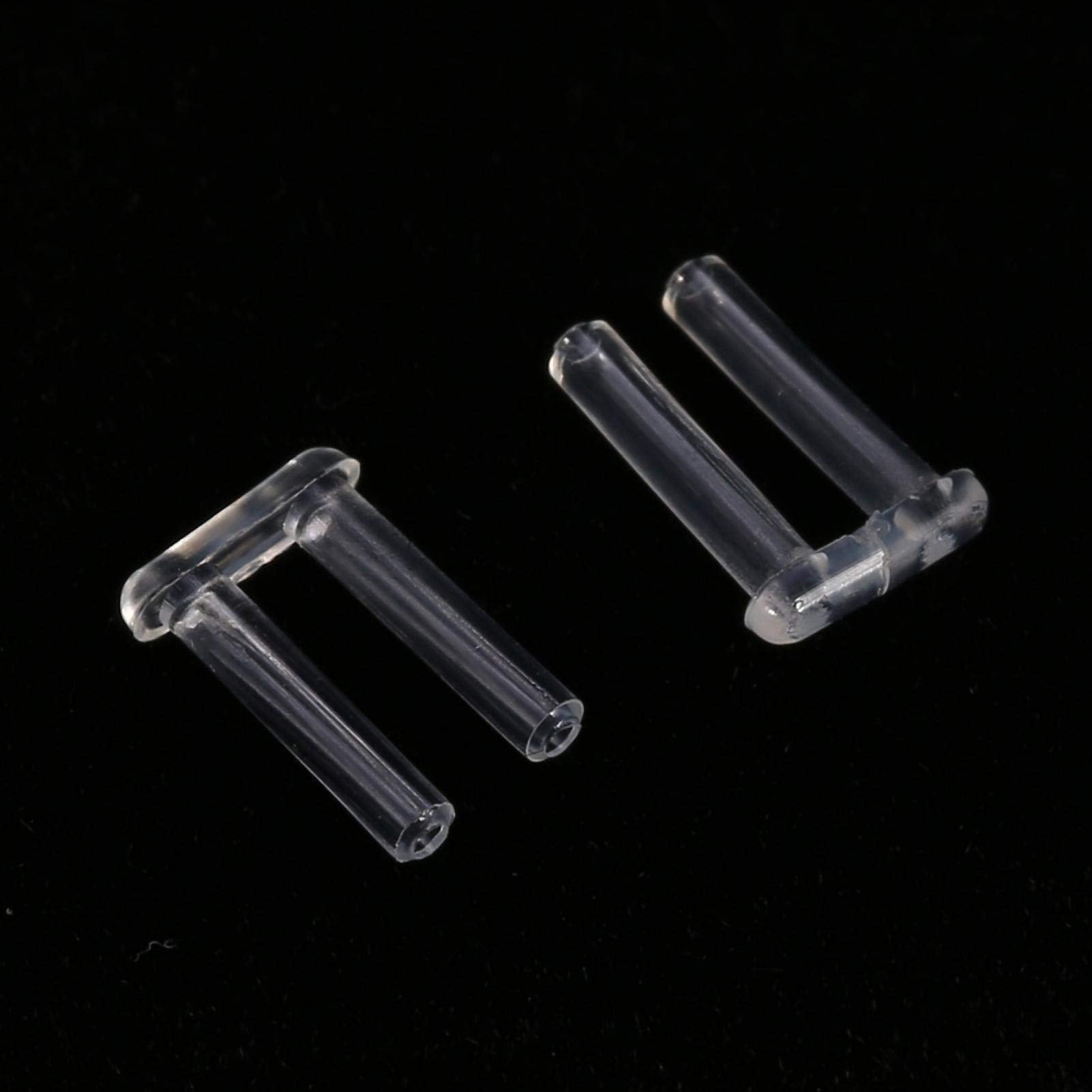 Rimless Frames Sleeves, 100pcs Eye Glasses Tool Clear Plastic Compression Sleeves for Rimless Glasses Fixing Accessories Tools